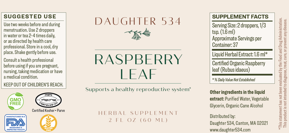 Raspberry Leaf Tincture (2 oz)